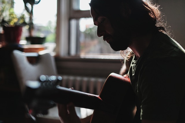 playing guitar