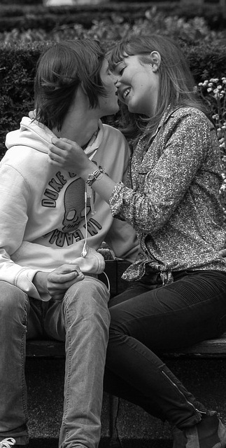 kissing in public